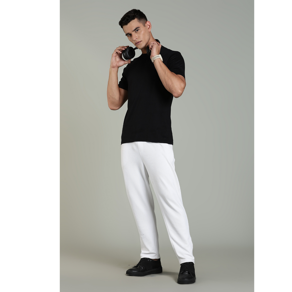 Men Black Cotton Regular T-Shirt