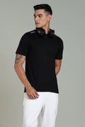 Men Black Cotton Regular T-Shirt