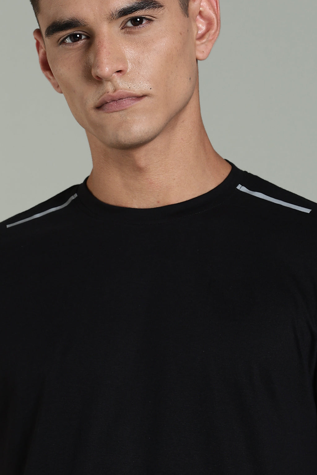 Men Black Cotton Regular T-Shirt