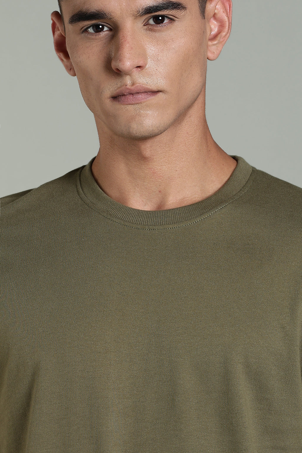 Men Olive Cotton Oversized T-Shirt