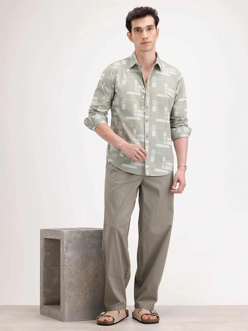 Regular Fit AOP Shirt | Green