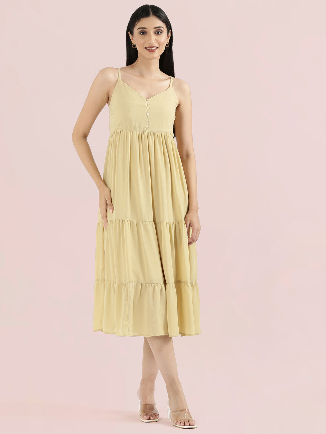 Georgette V-Neck Slip Dress
