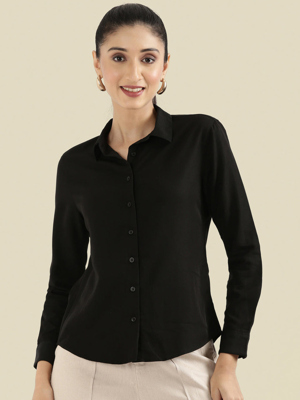 Hammered Classic Collar Pintuck Shirt