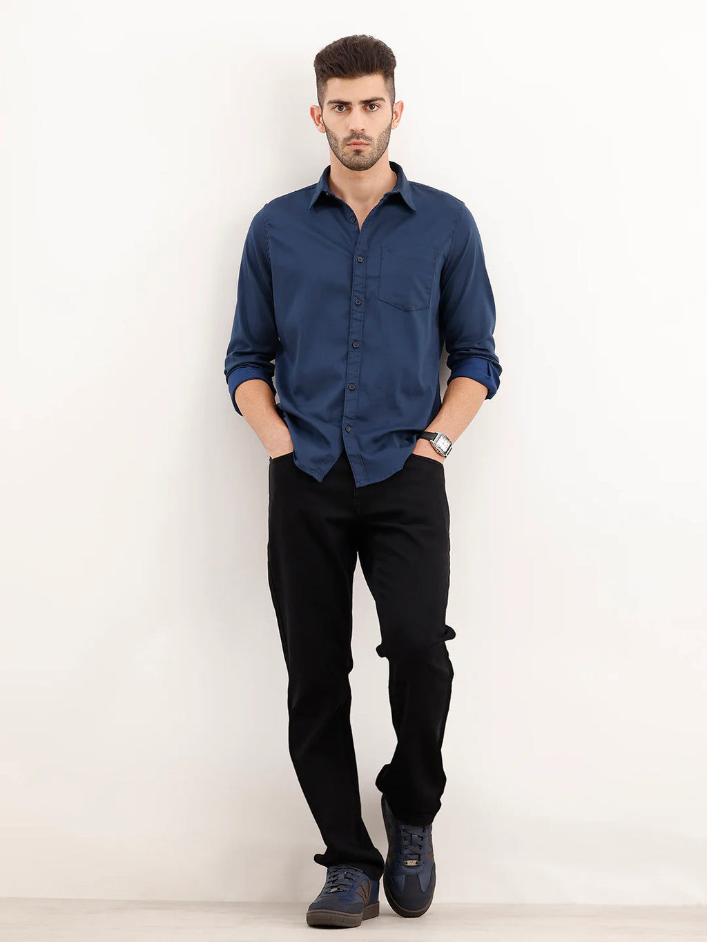 Solid Regular Fit Shirt | Blue