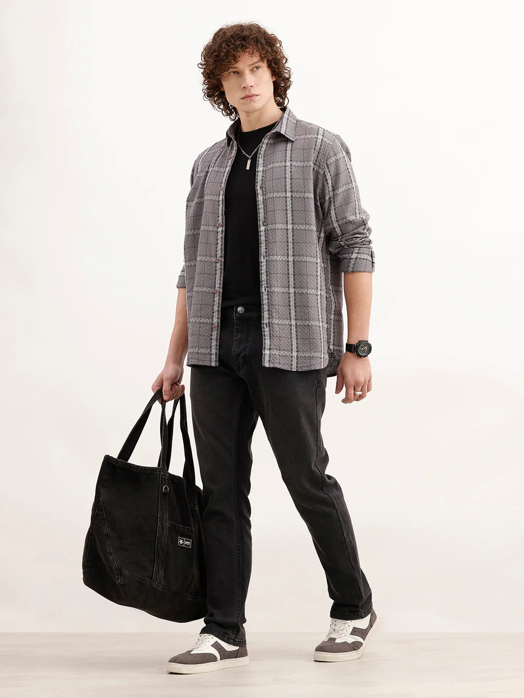 Solid Straight Fit Denim Jeans | Dark Grey