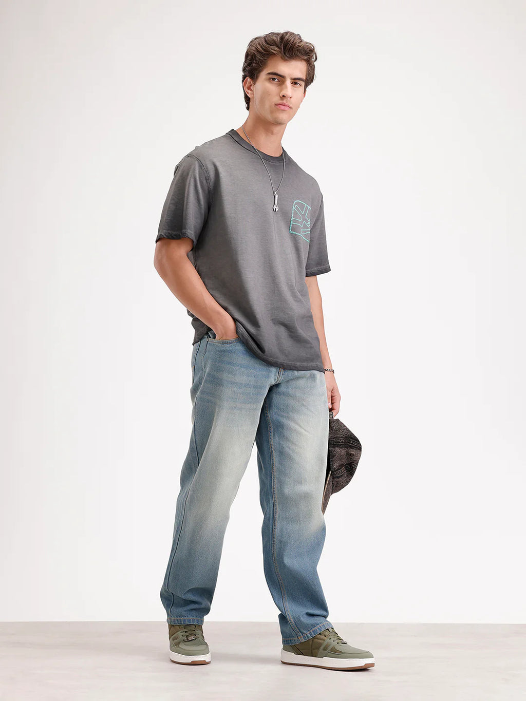 Loose Fit Light Faded Denim Jeans  | Blue