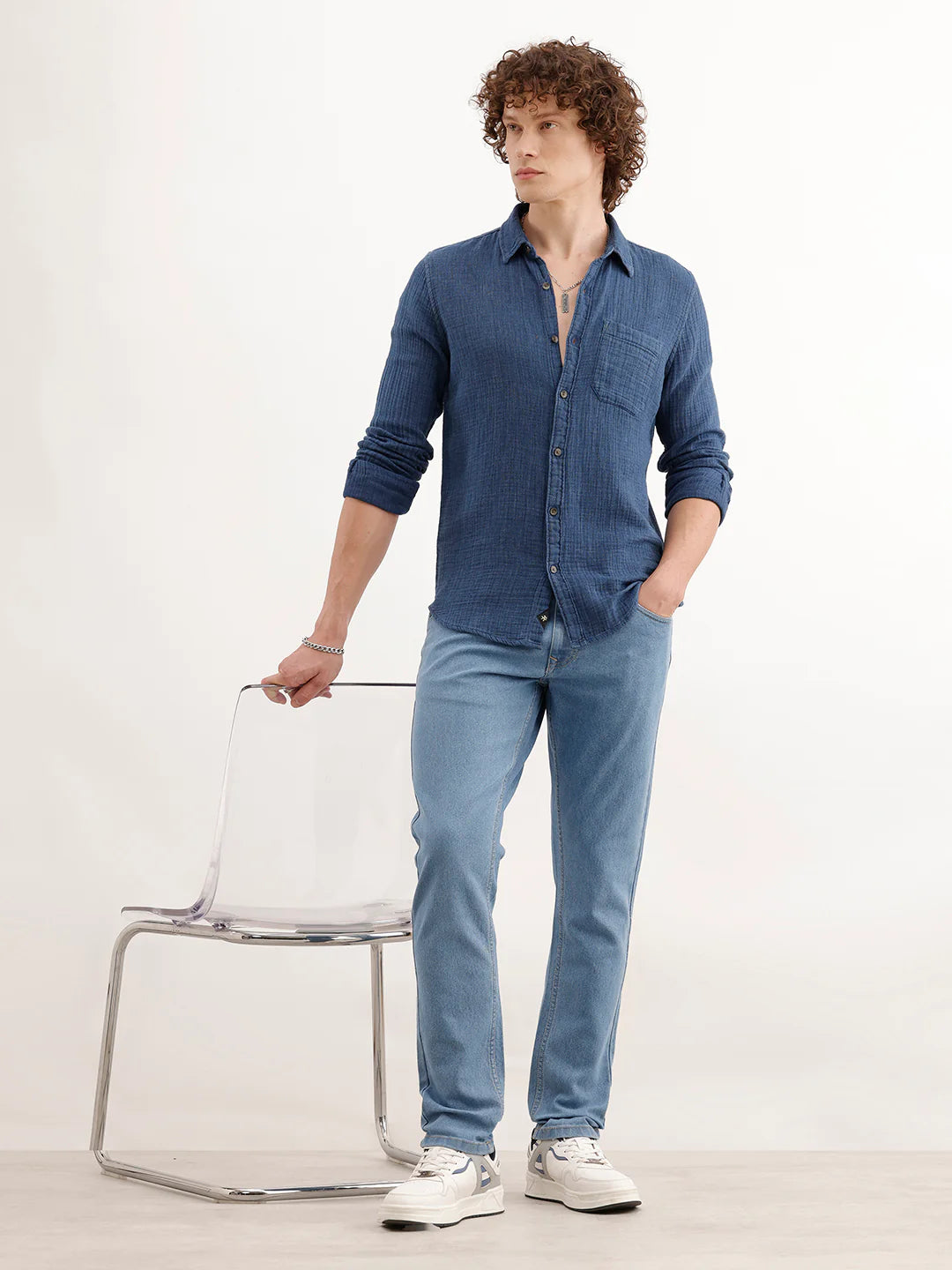 Classic Slim Fit Denim Jeans  | Light Blue