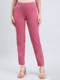 Light Wine Cotton Stretch Kurti Pants