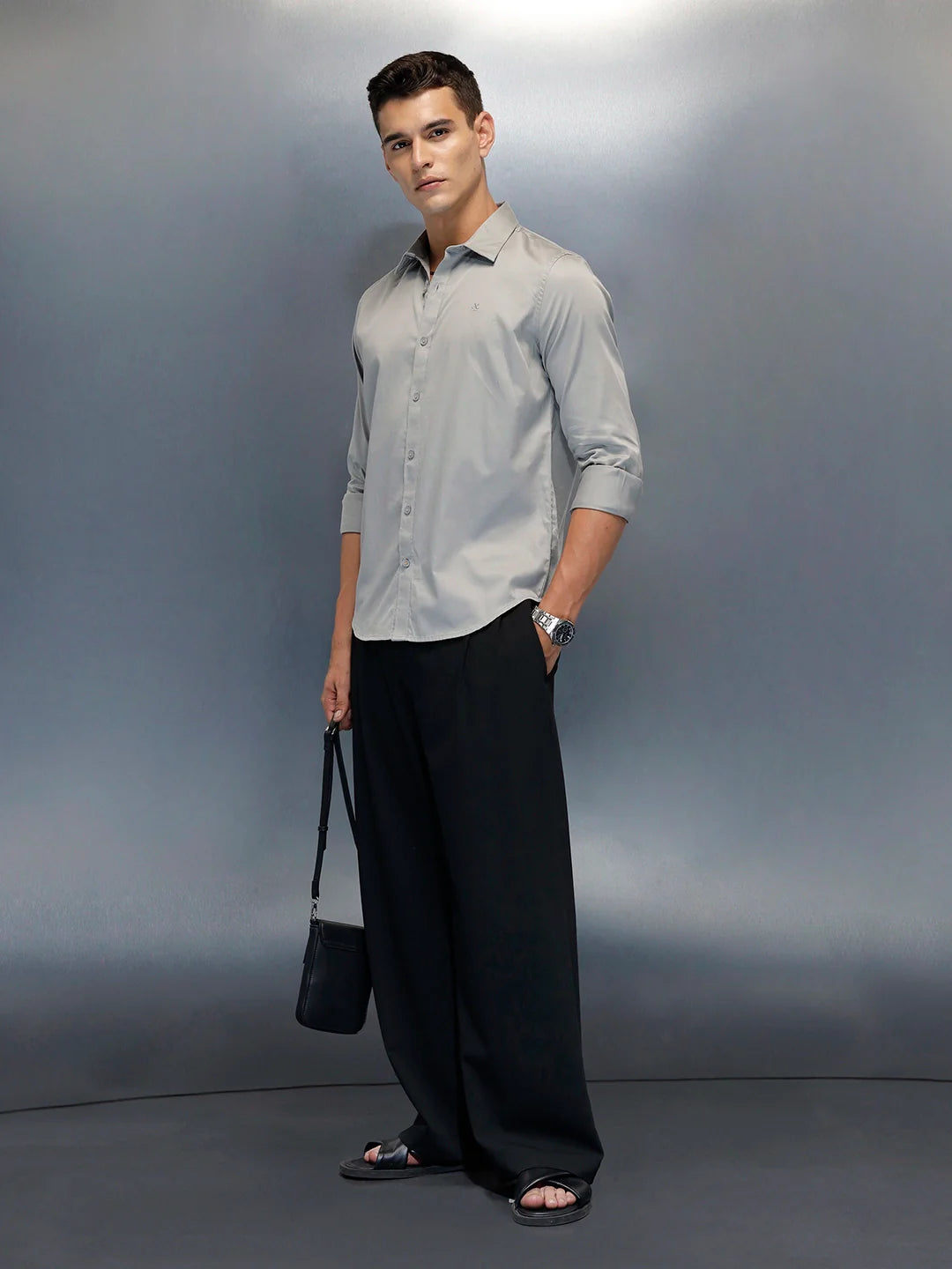 Men's Casual Slim Fit Shirt | Grey