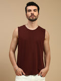 Men Brown Singlet Comfort T-Shirt