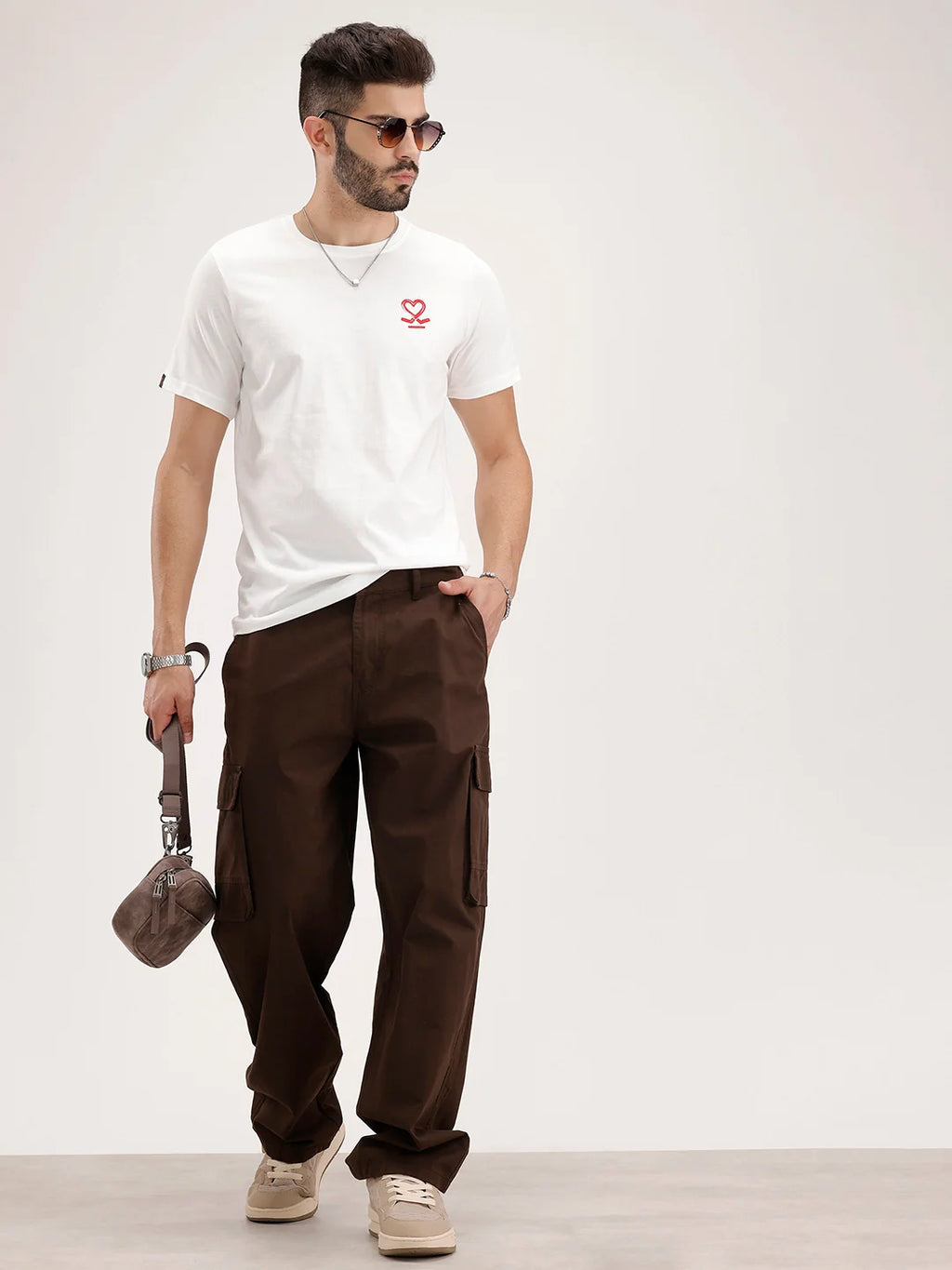 Slim Fit Placement Printed Tee | White