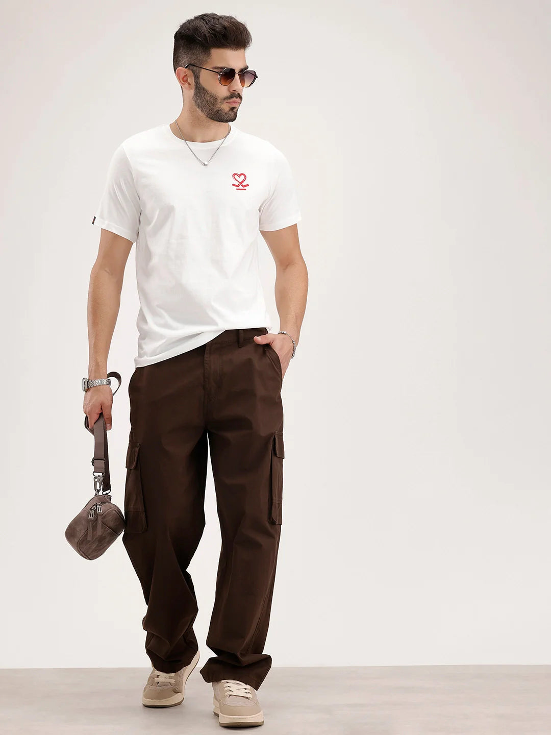 Slim Fit Placement Printed Tee | White