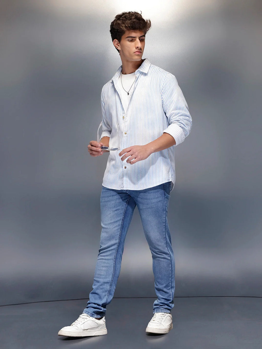 Men's Casual Slim Fit Jeans   |  Blue