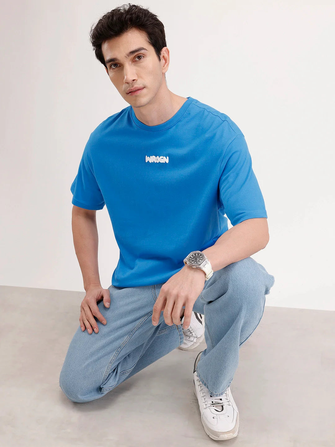 Oversized Back Printed T-shirt | Blue