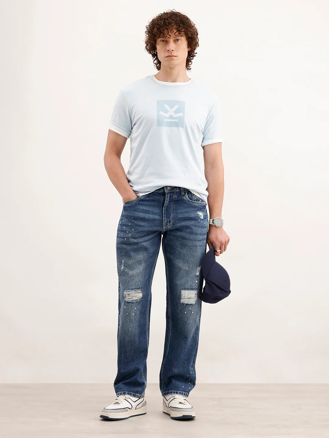Anti Fit Distressed Denim Jeans  | Blue