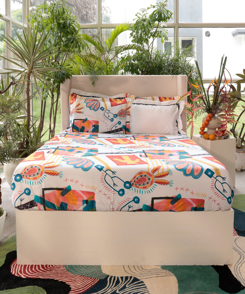 Shivan & Narresh King Bedsheet Set, Surocco |400TC Cotton|4 pillow covers