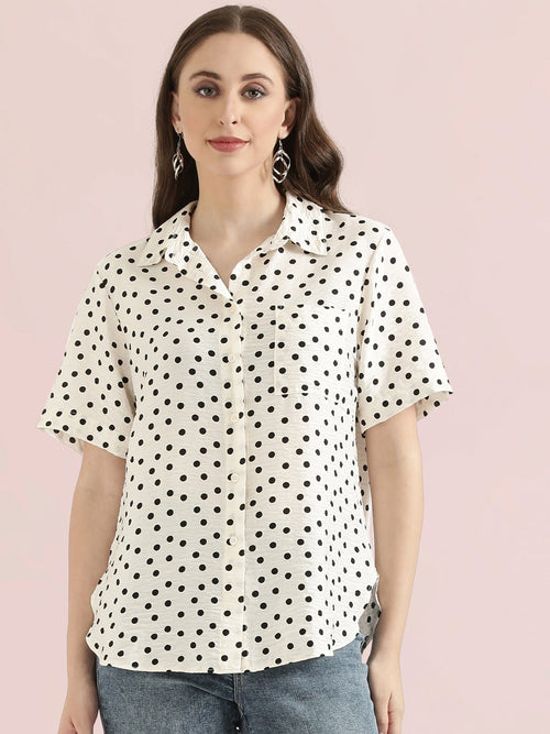 Airflow Hammered Classic Collar Printed Casual Shirt