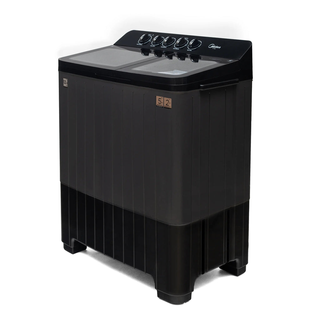 Midea Washing Machine Twin Tub 12 Kg, See Through Glass Lid, Soft CloseMWMSA120GPG(KG)