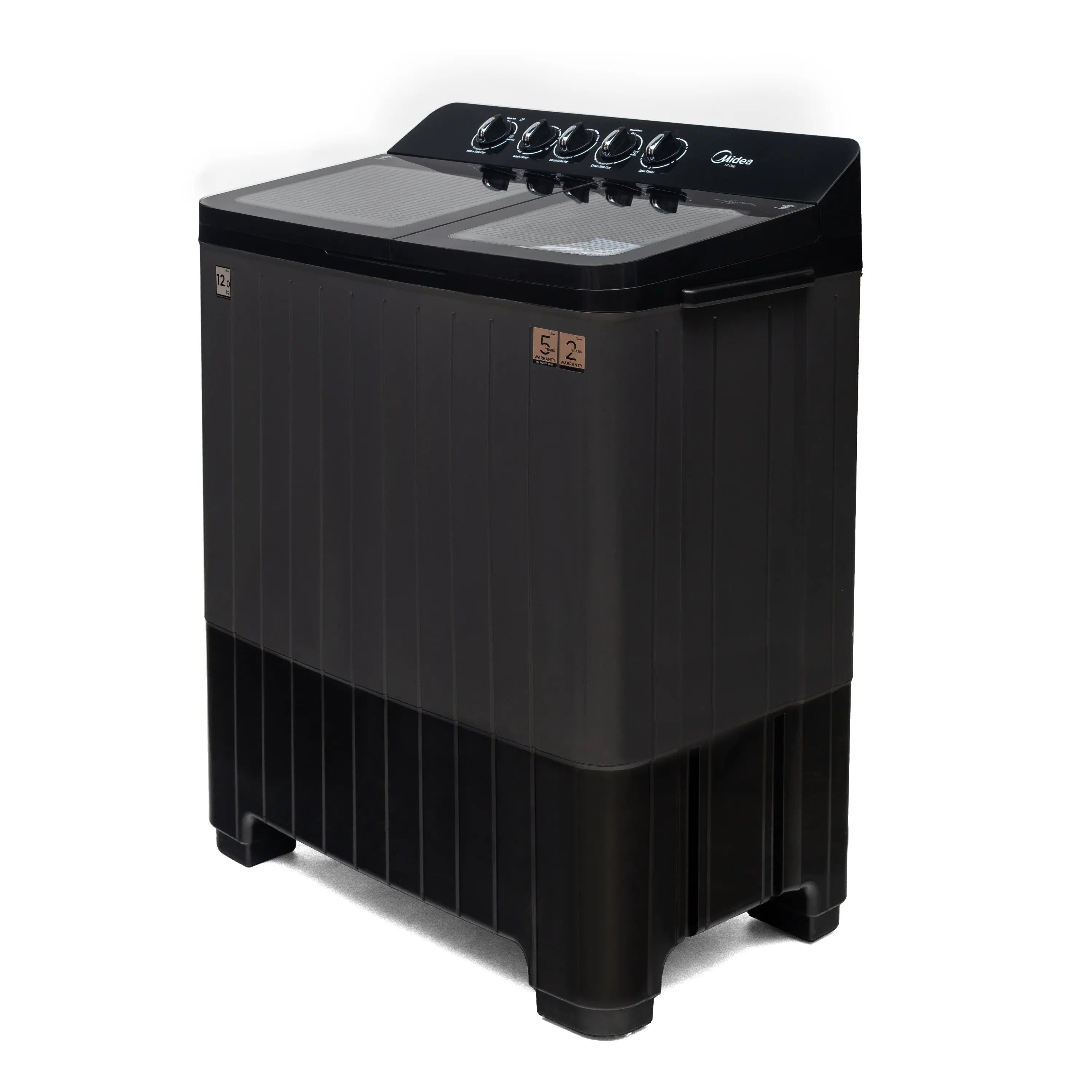 Midea Washing Machine Twin Tub 12 Kg, See Through Glass Lid, Soft CloseMWMSA120GPG(KG)