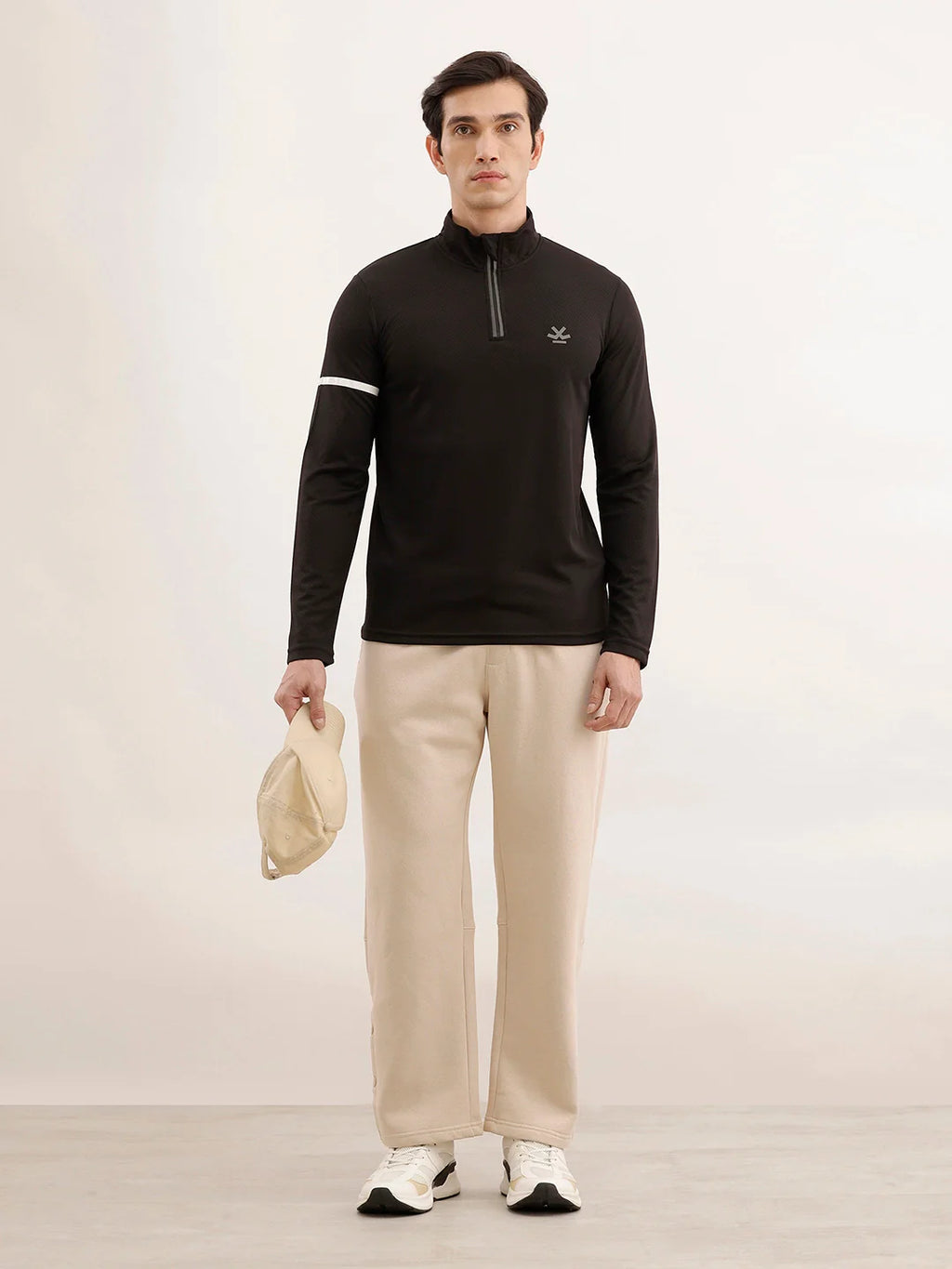 Slim Fit Full Sleeve Active T-Shirt | Black