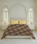Home Essential Royal Bloom Queen Bedsheet Set, Mirabella Ochre | 144TC Cotton| 2 Pillow Covers
