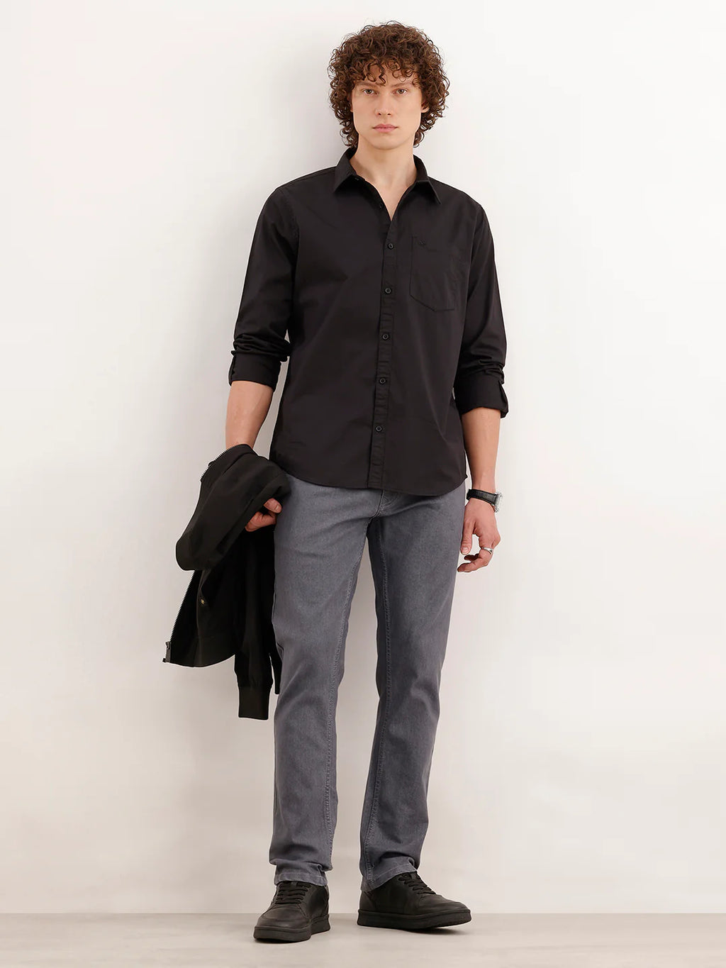 Solid Regular Fit Shirt | Black