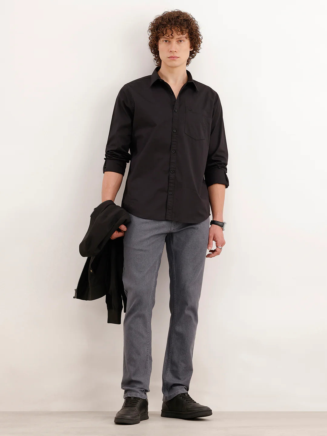 Solid Regular Fit Shirt | Black