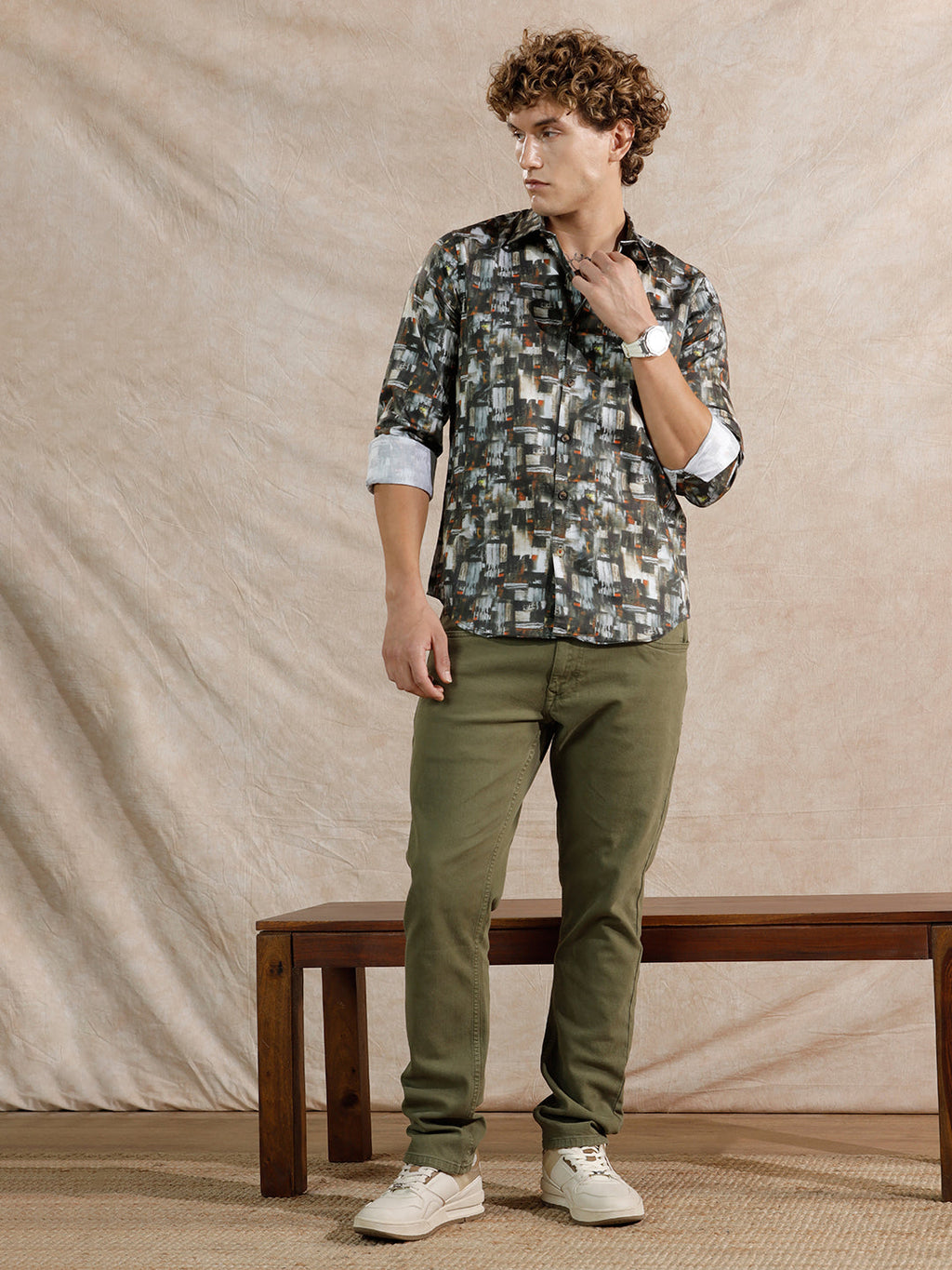 Casual Slim Fit Jeans | Olive