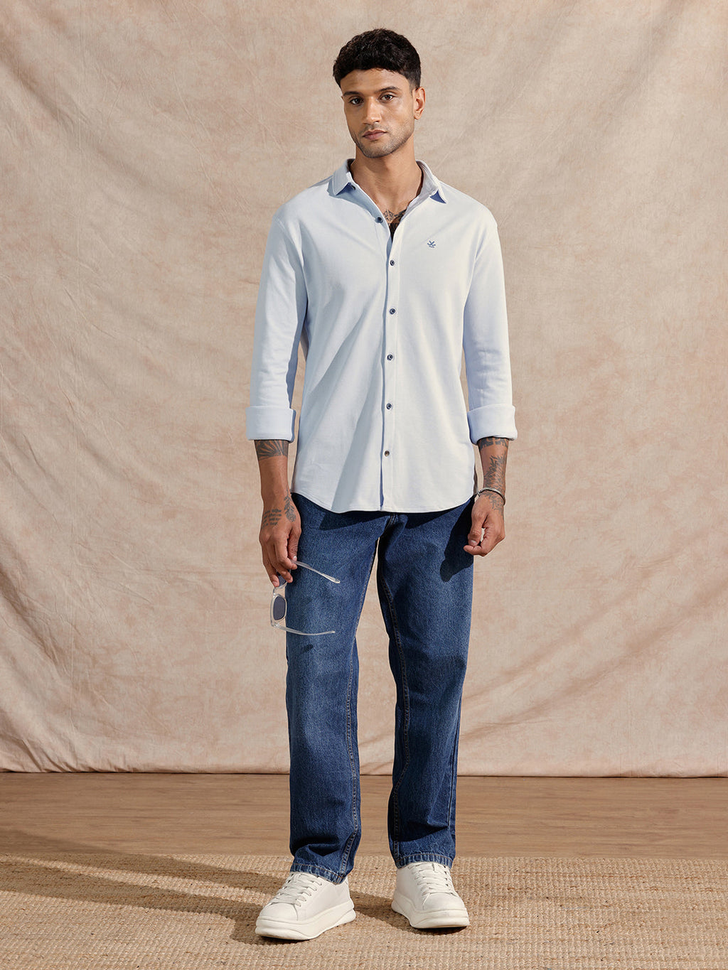 Pique Knitted Shirt | Blue
