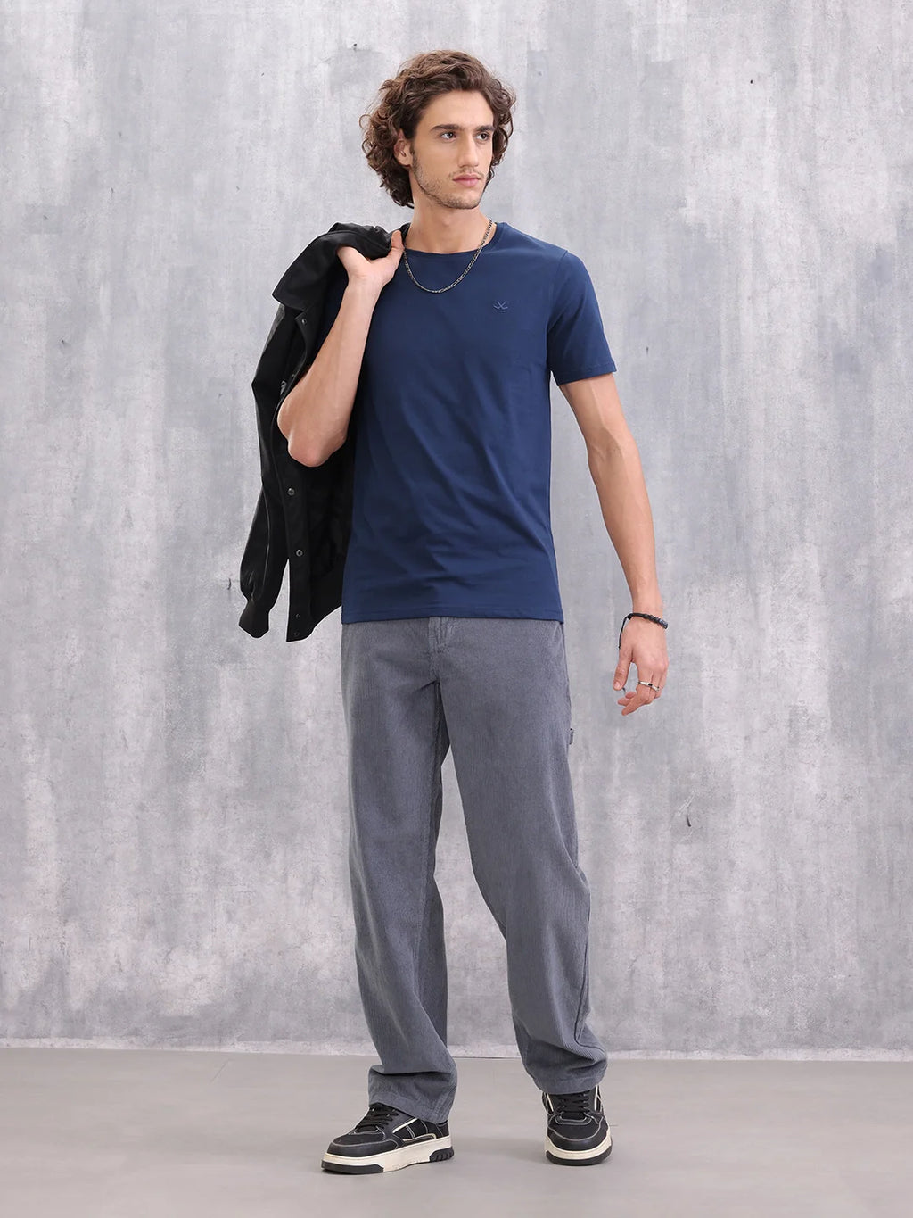 Solid Slim Fit T-Shirt  | Navy Blue