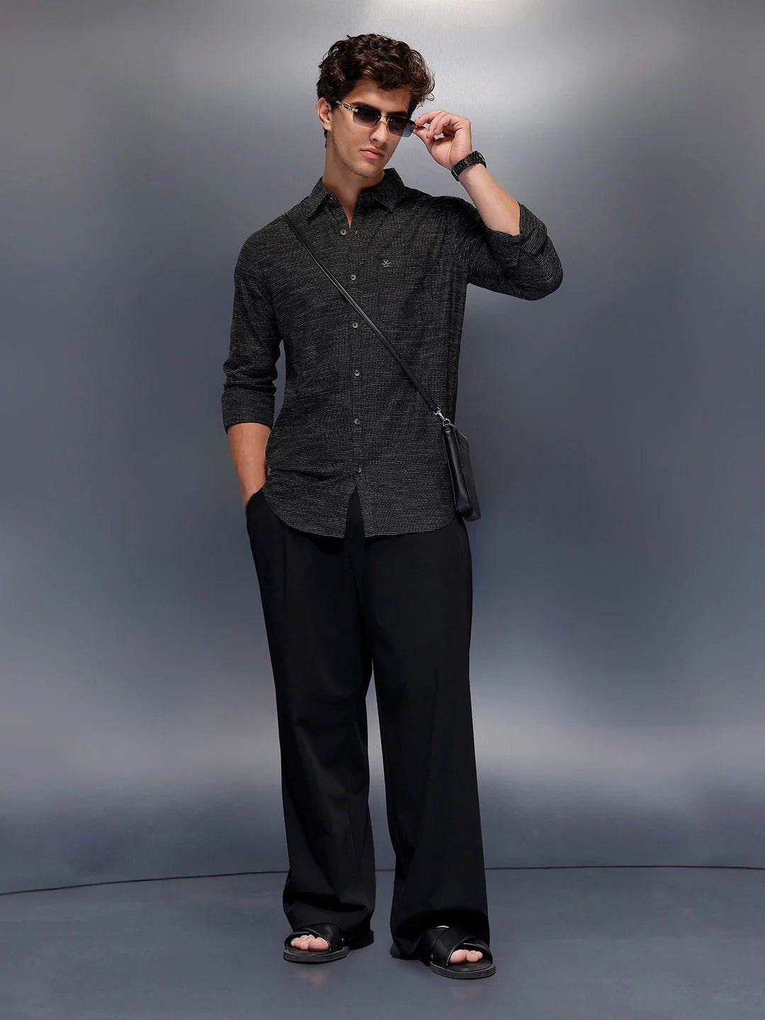 Men's Casual Regular Fit Shirt   |  Black