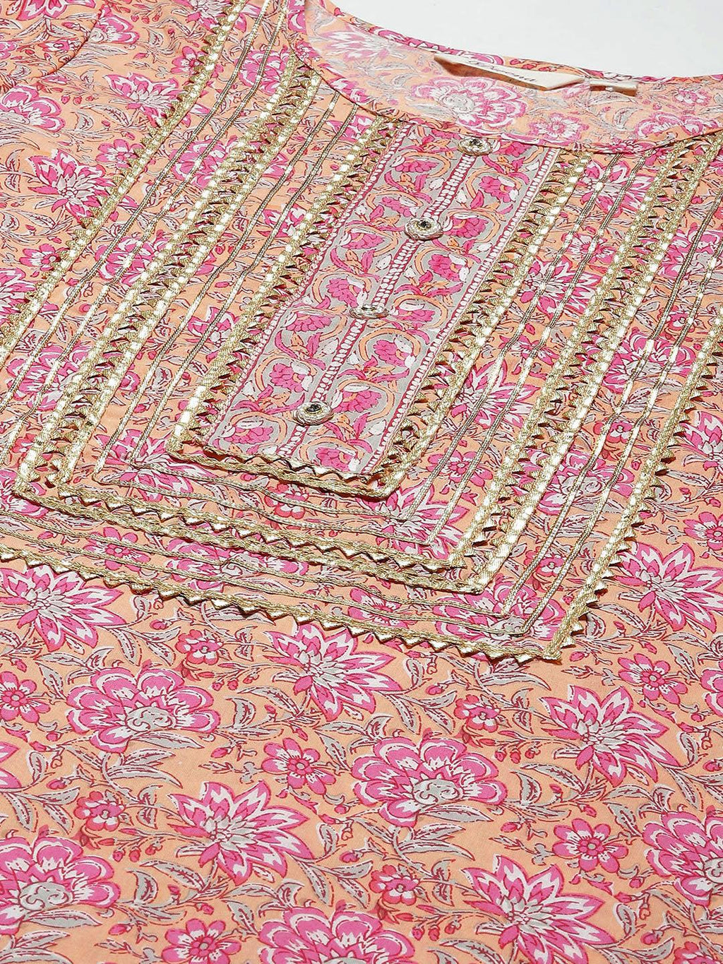 Divena Pink Cotton kurta Pant set with Dupatta