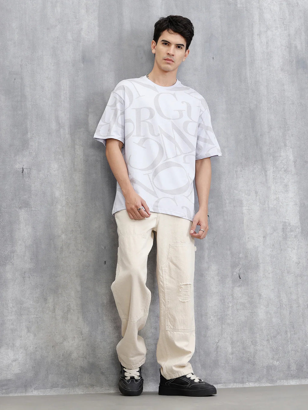 Typography AOP T-Shirt | Purple
