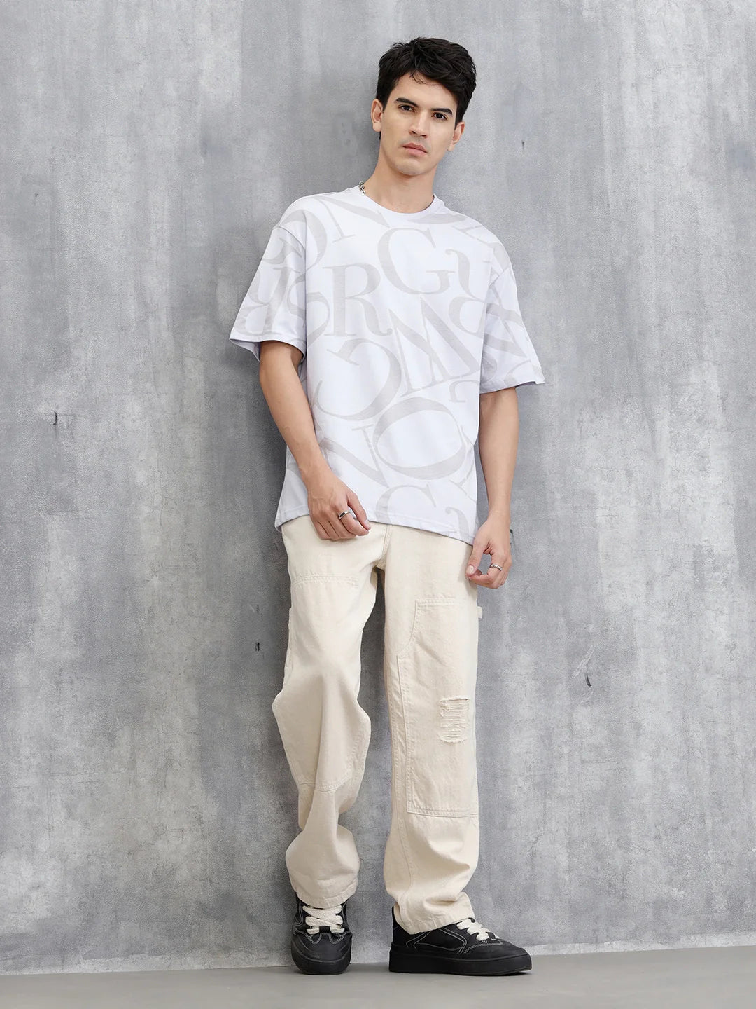 Typography AOP T-Shirt | Purple