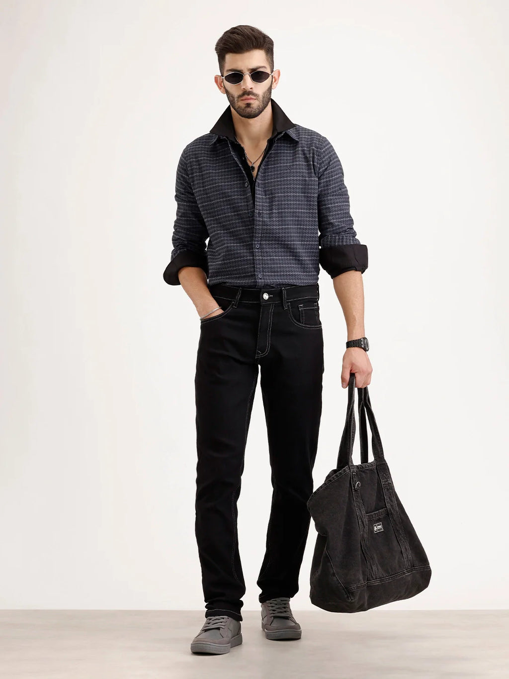 Solid Slim Fit Denim Jeans | Black
