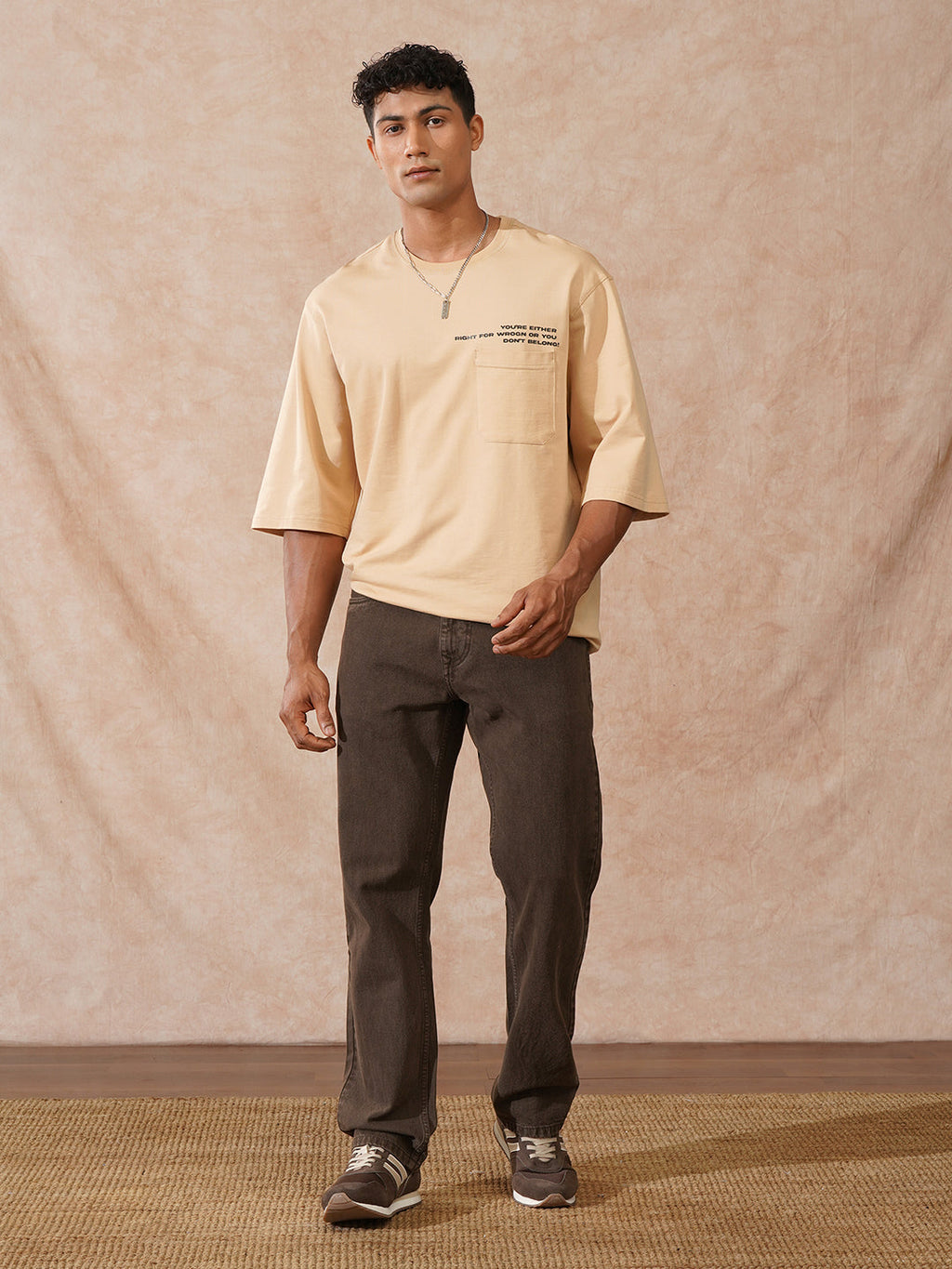Faded Relaxed Fit Jeans | Brown