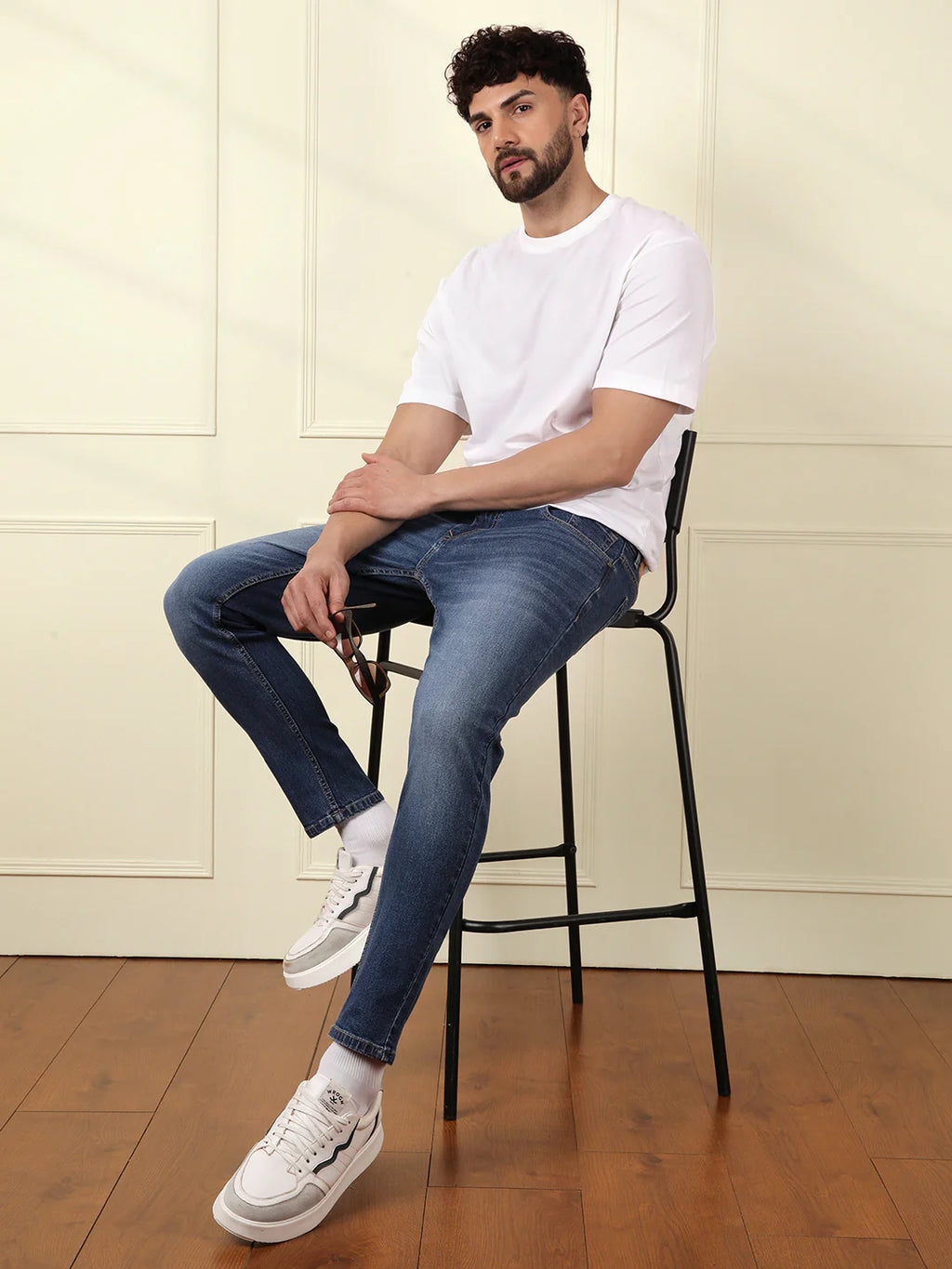 Heavy Fade Skinny Crop Jeans | Blue