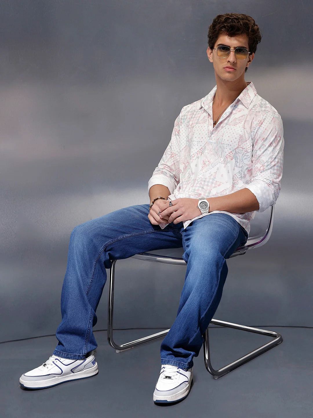 Classic AOP Slim Fit Shirt   |  White