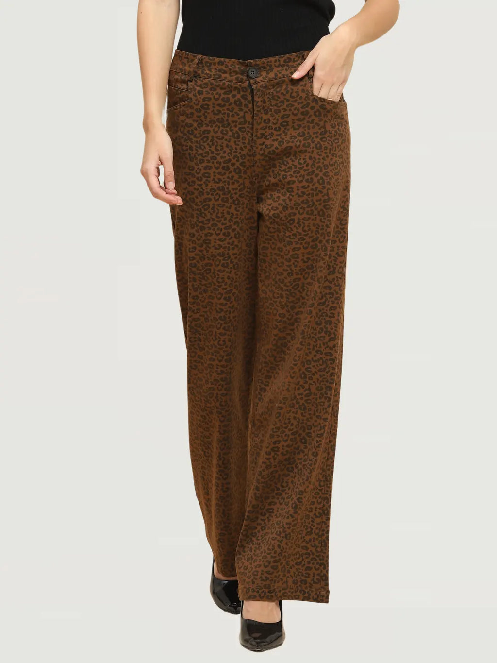 Animal Print Loose Fit Trouser