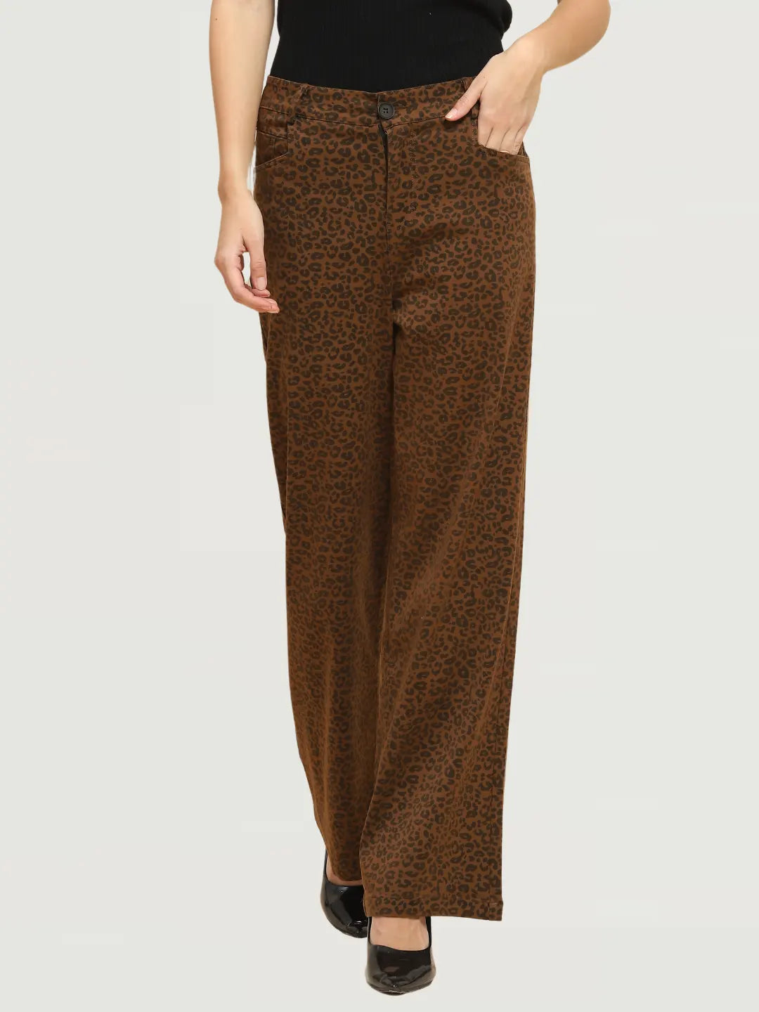 Animal Print Loose Fit Trouser