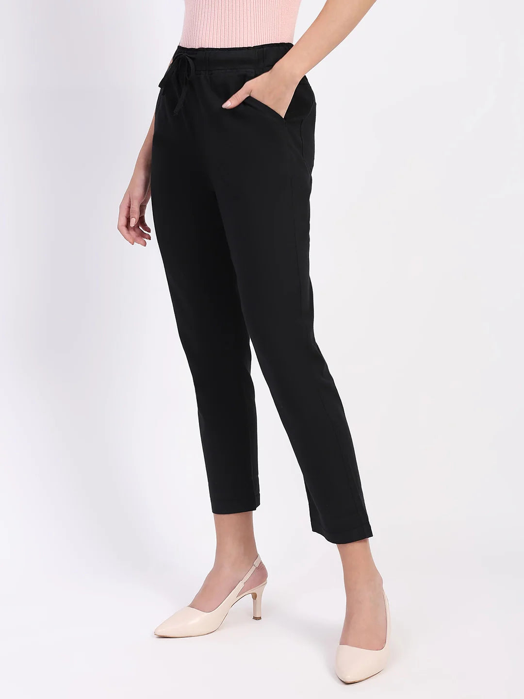 Regular Fit Black Lower With Pockets