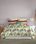 Celebration Queen Bedsheet Set, Ruhani Orange | 144 TC Cotton| 2 Pillow Covers