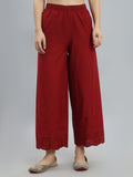 Light Maroon 100% Cotton Hakoba Wide Pant