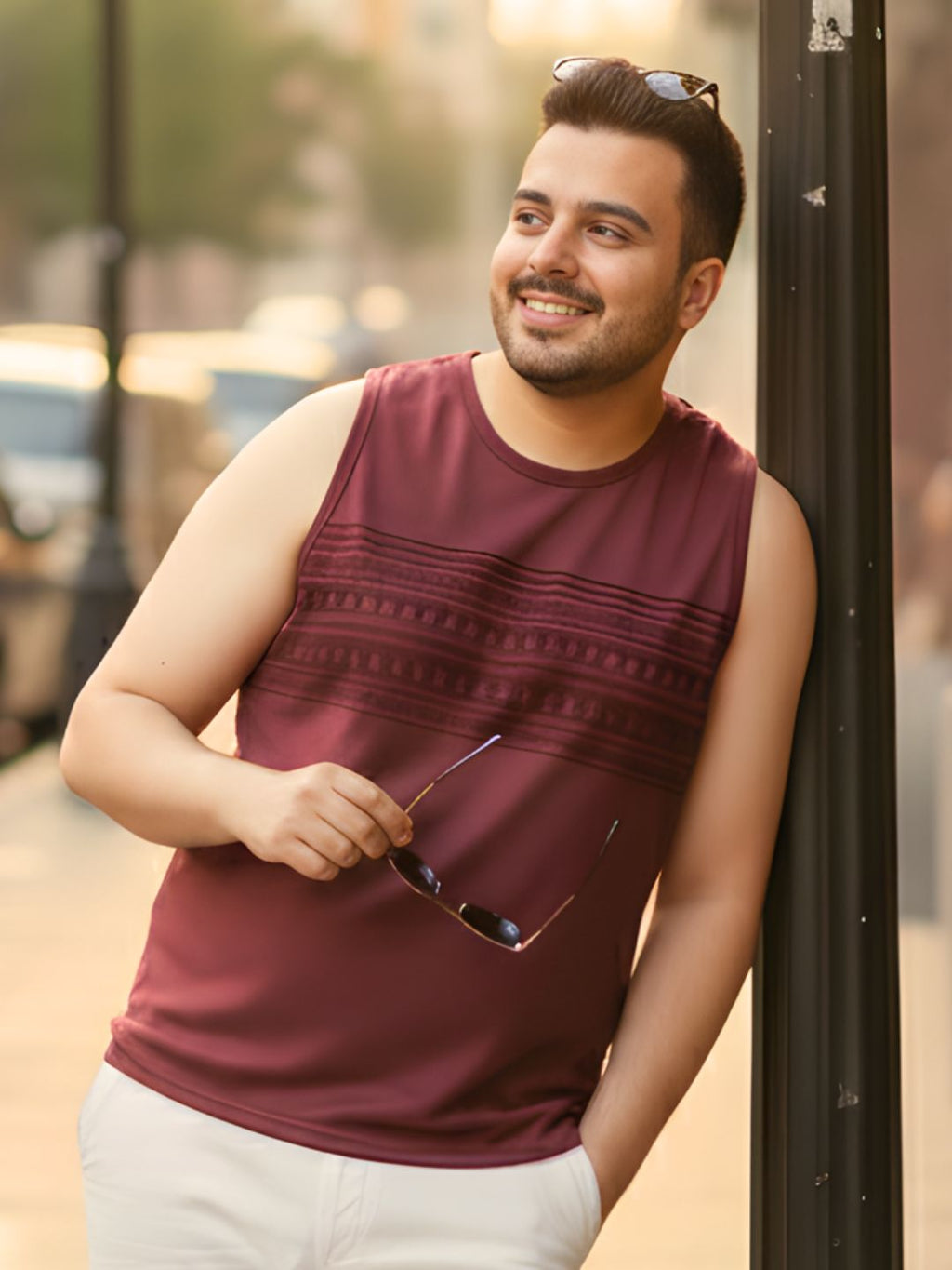 Men Maroon Printed GYM T-shirt