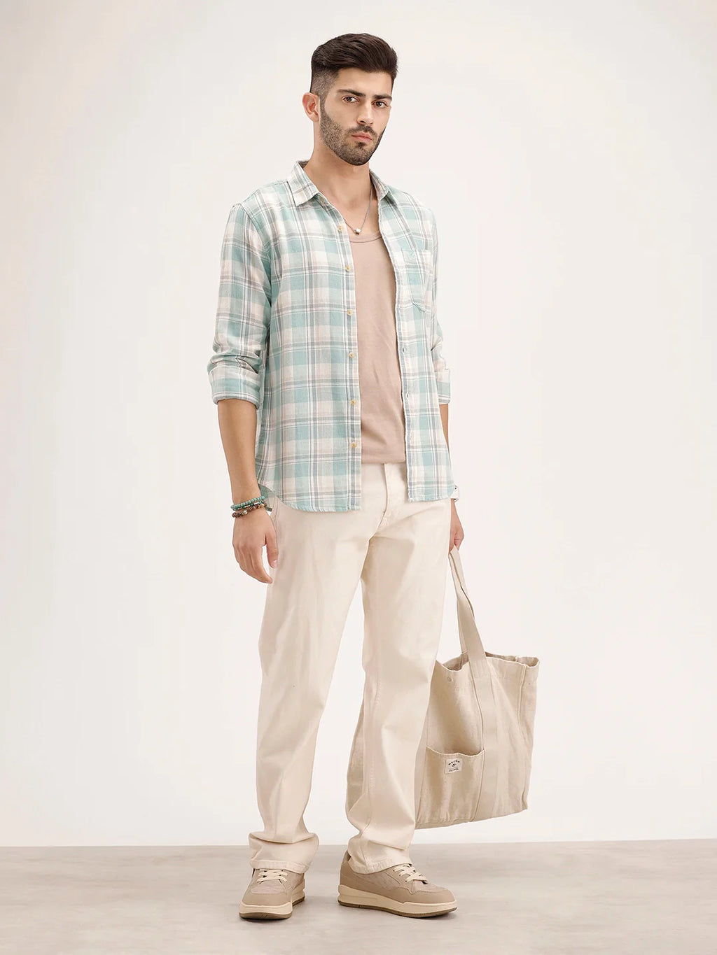 Regular Fit Checkered Shirt | Green