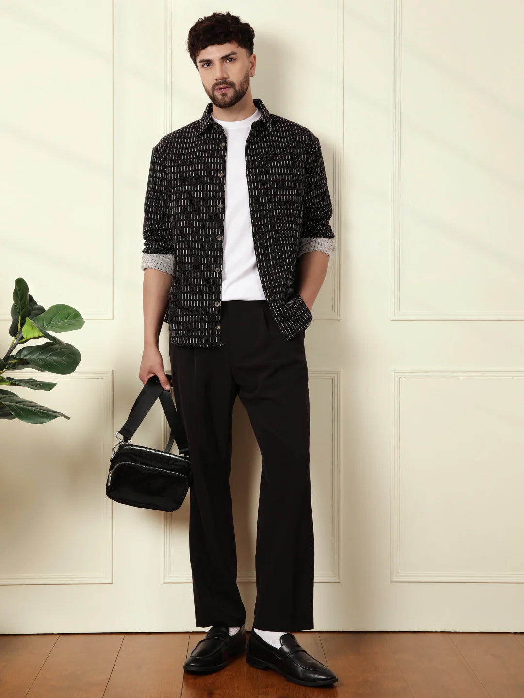 Casual Regular Fit Shacket | Black