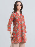 Cotton Floral Kalamkari Print Short Kurti