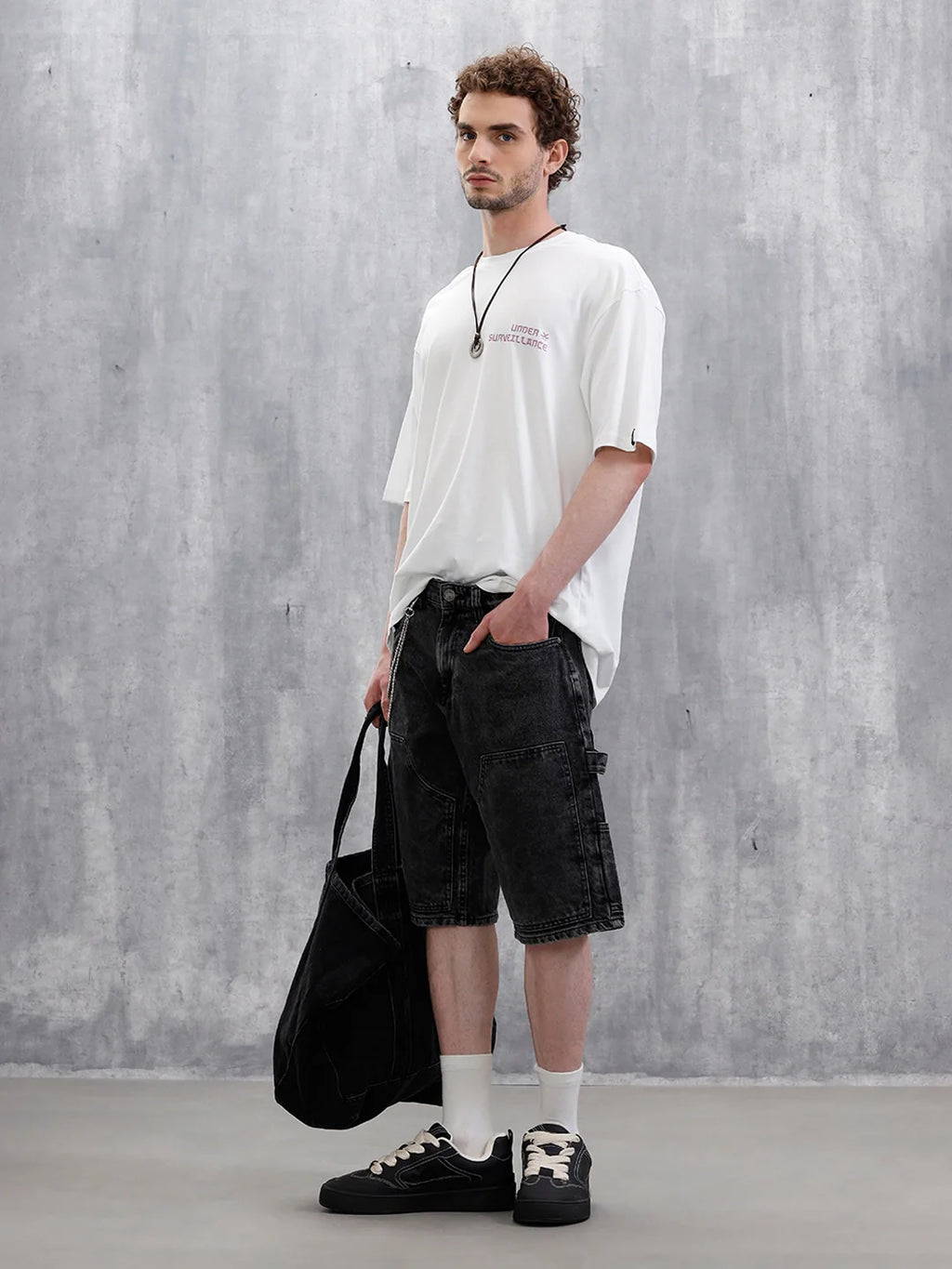 Under Surveillance Oversized Fit T-Shirt | White