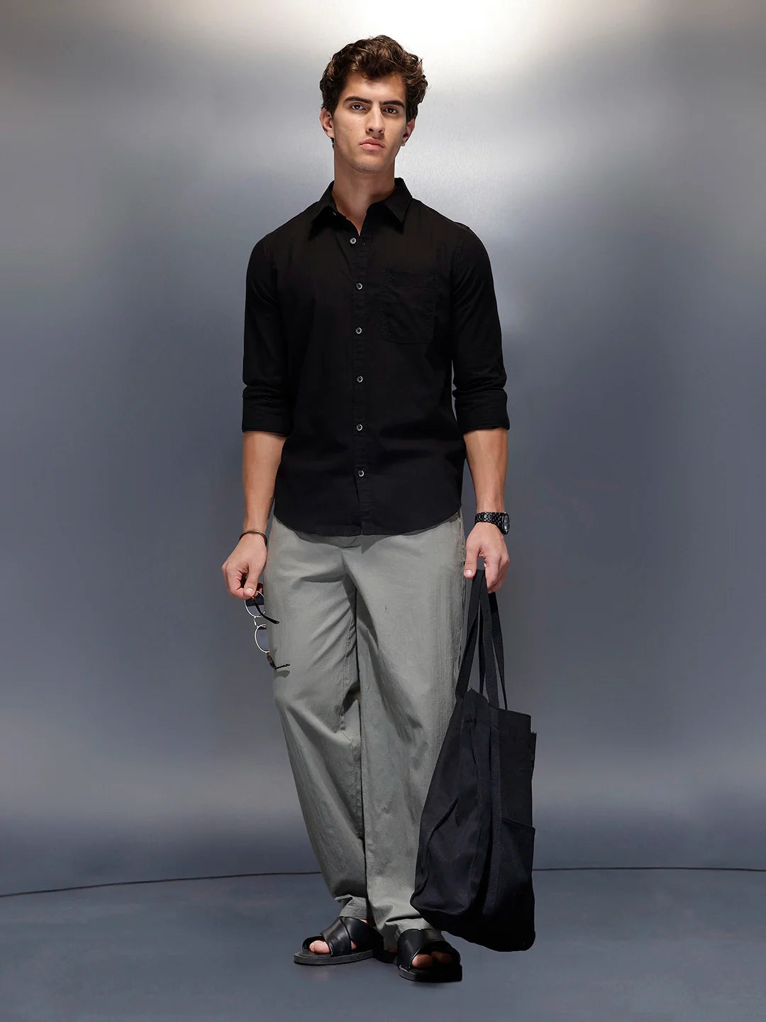 Men's Casual Slim Fit Shirt   |  Black
