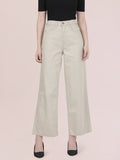 Light Beige Twill Wide Pants